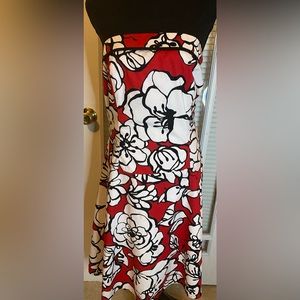 Strapless Flower Print Plus-sizeDress-Size 16W